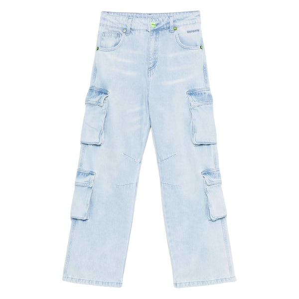 Unisex Denim Light Blue Cargo Jeans