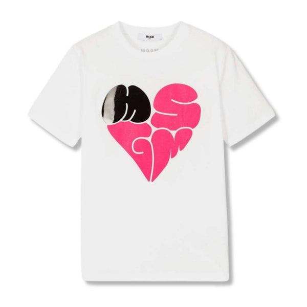 Girls White Heart Logo T-Shirt