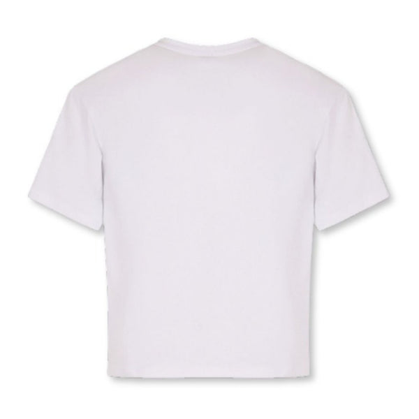 Girls White Love-Print Cotton T-Shirt