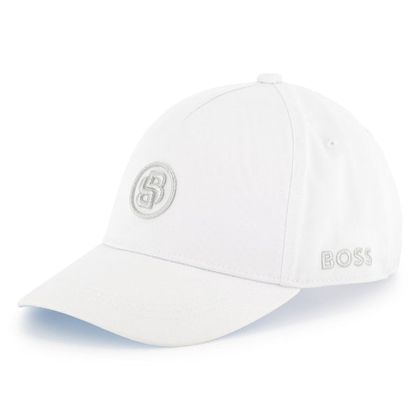 Unisex White Cotton Double B Cap