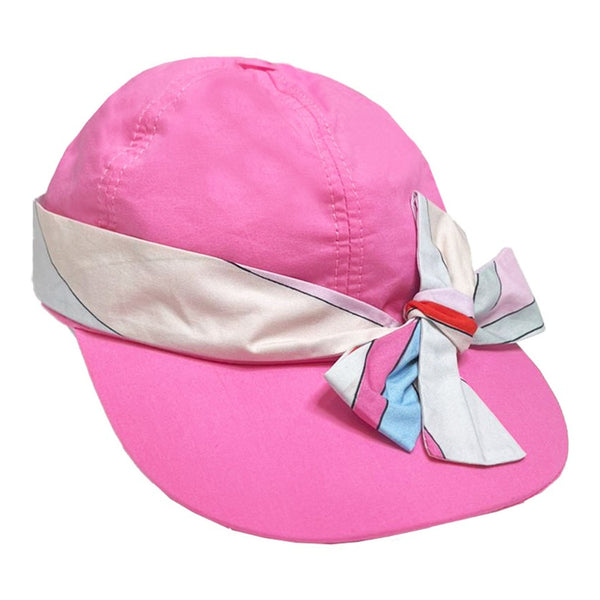 Girls Pink  Iride-Print Bow Cap