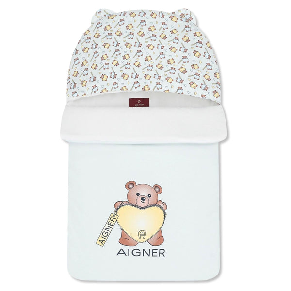Baby Boys Blue Teddy Bear Logo Sleep Bags