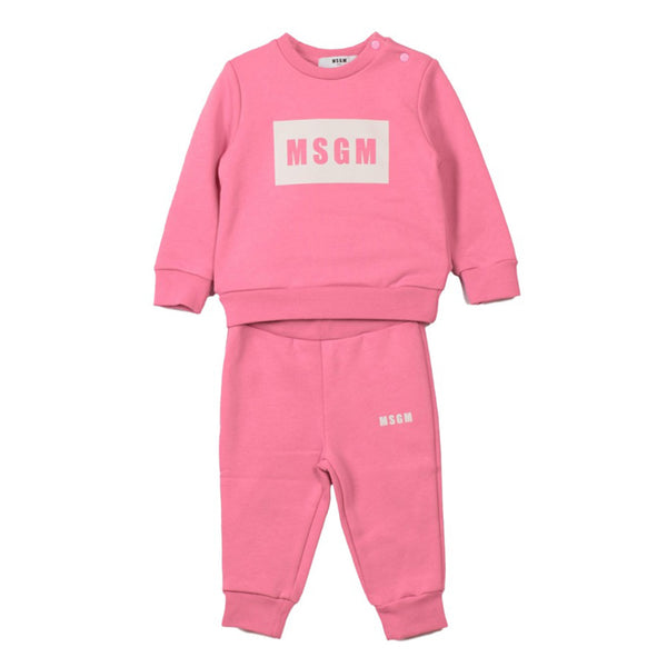 Pink Cotton Logo Tracksuit