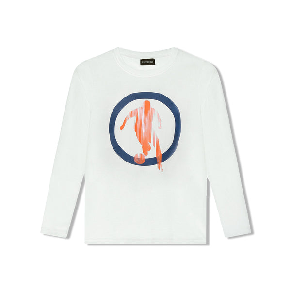 Boys White Logo-Print Cotton T-Shirt