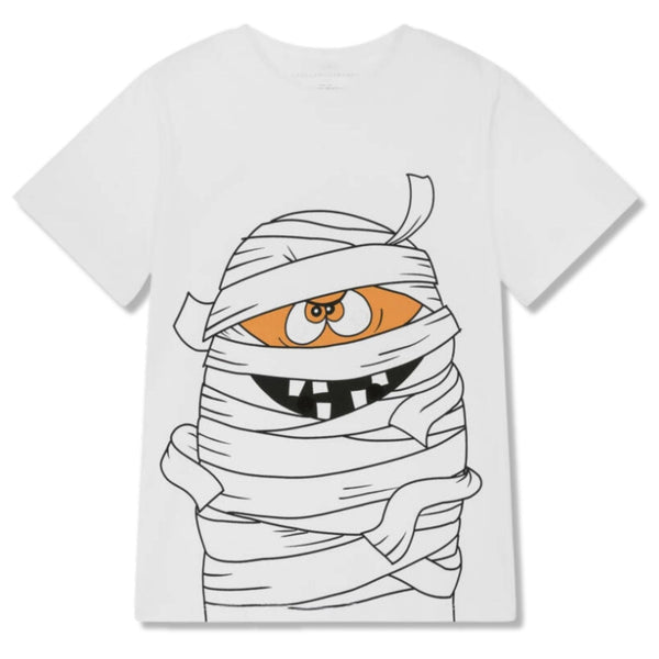 Boys White Halloween Mummy T-Shirts