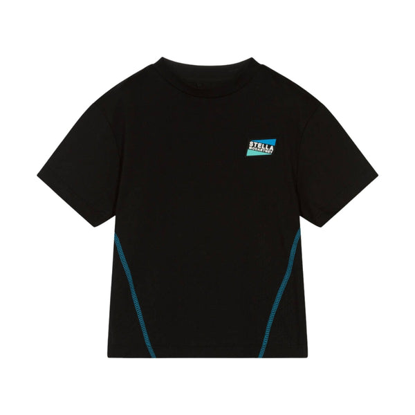 Boys Black Cotton Sports T-Shirt