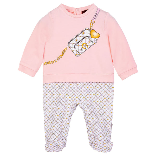 Baby Girl Pink Graphic-Print Rompers