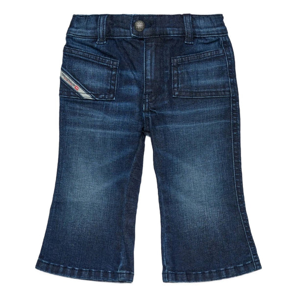 Baby Girls Denim Blue Wide Leg Jeans