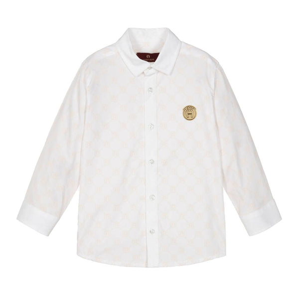 Boys White Cotton Shirt