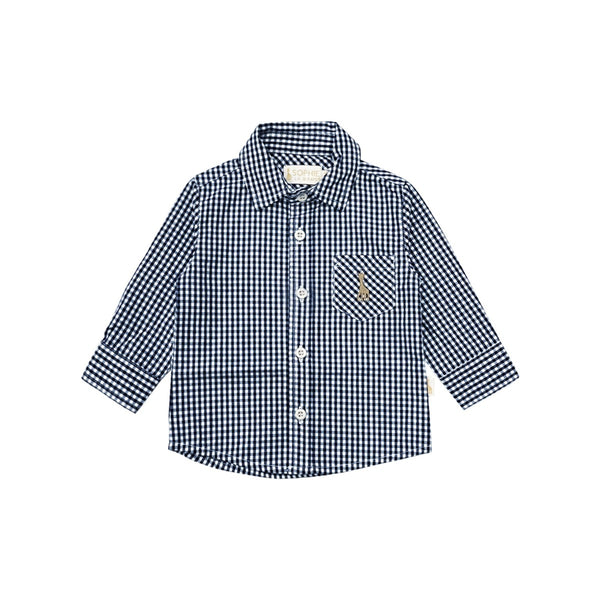 Baby Boys Blue Check Full-Sleeeves Shirt