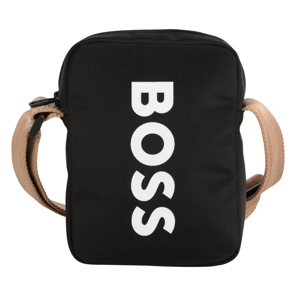 Unisex Black Logo-Print Crossbody Bag