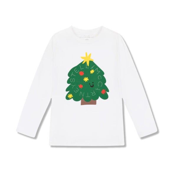 Unisex White Cotton Christmas Tree Top