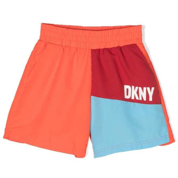 Boys Orange Colourblock Swim Shorts
