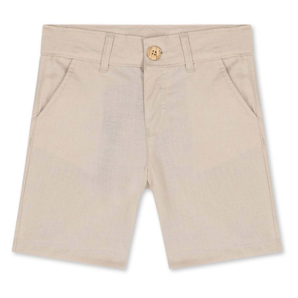 Baby Boys Beige Cotton Shorts