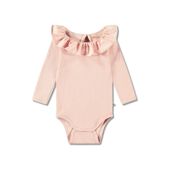 Baby Girls Pink Cute Poplin Collar Romper