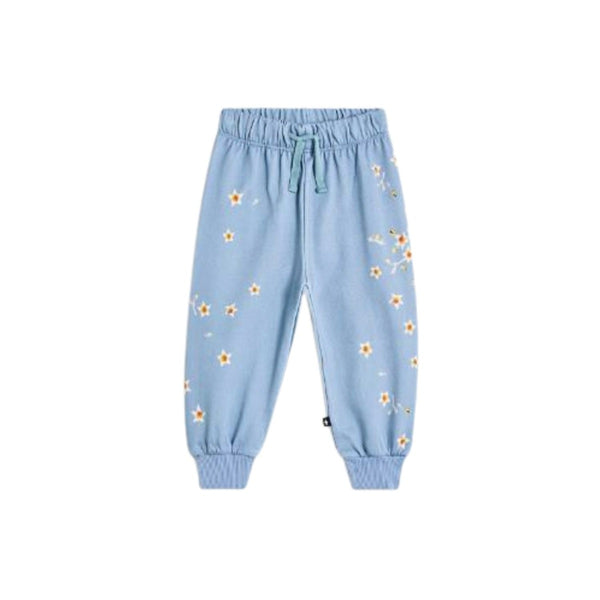 Baby Girls Blue Flower-Print Trouser