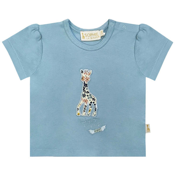 Baby Girls Blue Embroidery Logo T-Shirt