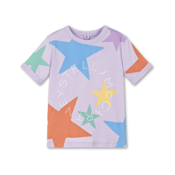 Girls Purple Cotton Star T-Shirt