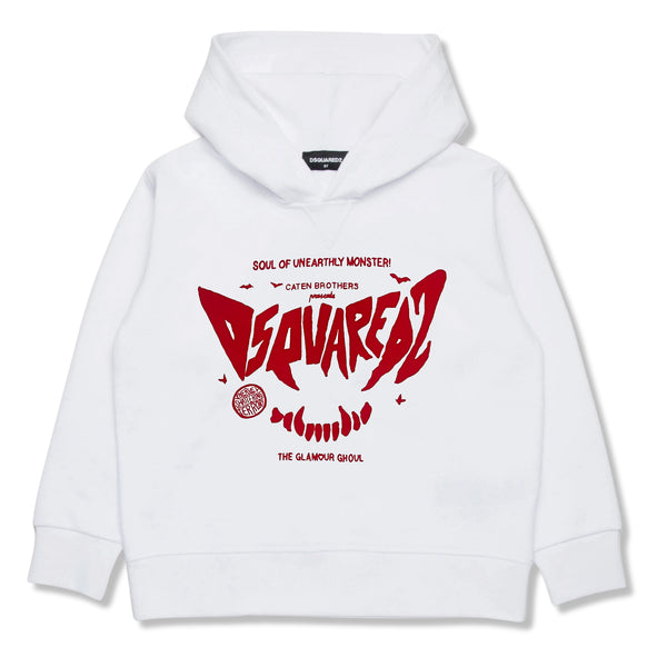 Unisex White Logo-Print Hoodies