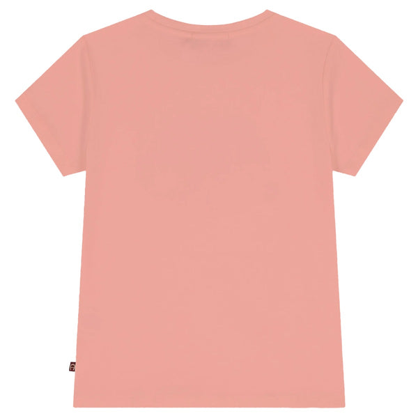 Girls Pink Heart Logo-Print T-Shirts