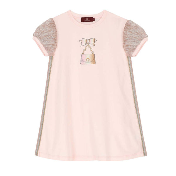 Girls Pink Logo Dress