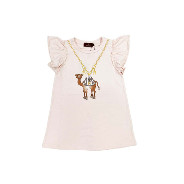 Girls pink camel Logo Dress