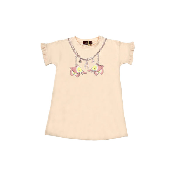Girls Pink Cotton Jersey Dress