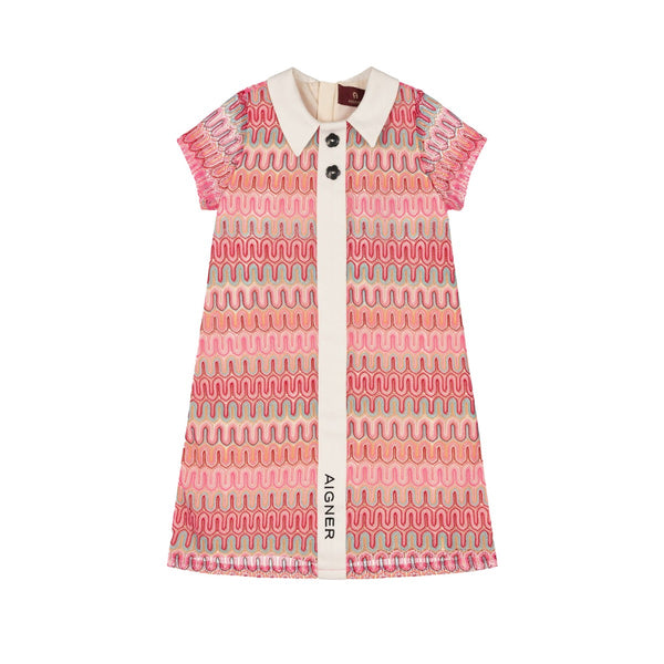 Girls Pink Crochet Lace Dress
