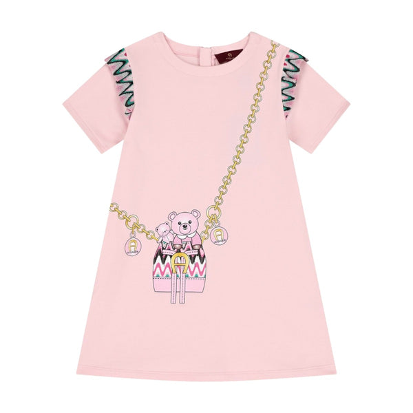 Girls Pink Cotton Jersey Dress