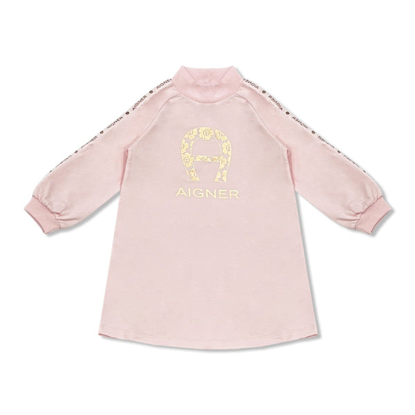 Girls Pink Logo-Print Dress