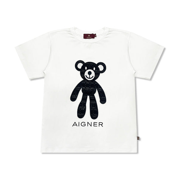 Unisex White Embroidery-Logo T-Shirt