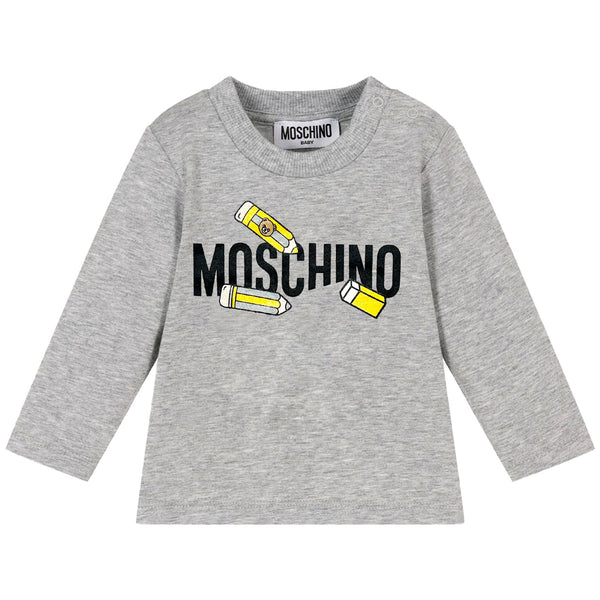 Baby Unisex Grey Pencil-Logo Graphic T-shirt