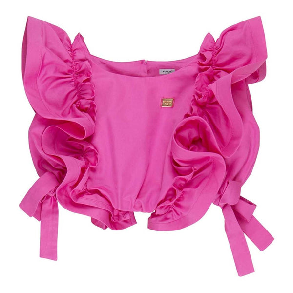 Girls Pink Popelin Cotton Top