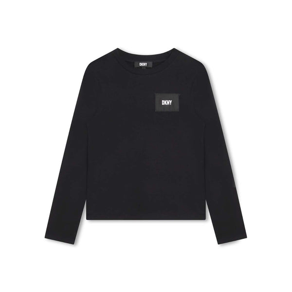 Girls Black Cotton Jersey T-shirt