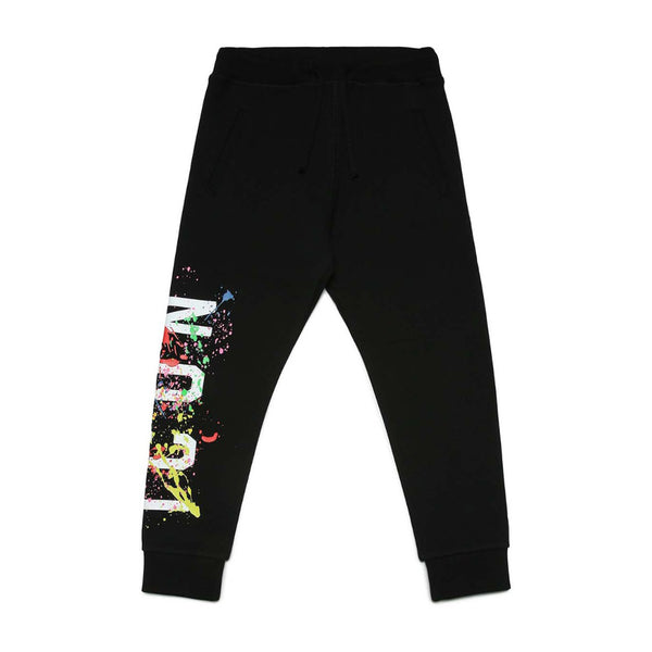 Black Icon Splatter Track Pants