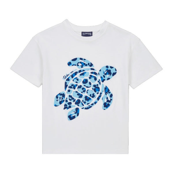 Boys White Turtles Leopard Print T-Shirt