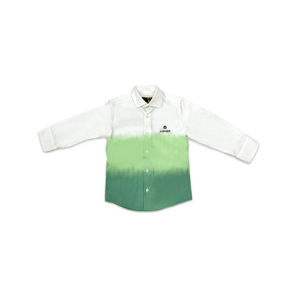 Boys Green & White Tie-Dye Shirt