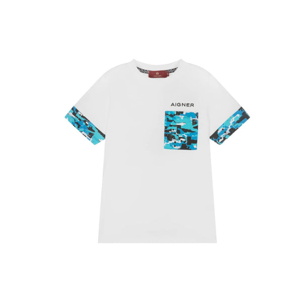 Boys White & Blue T-Shirt