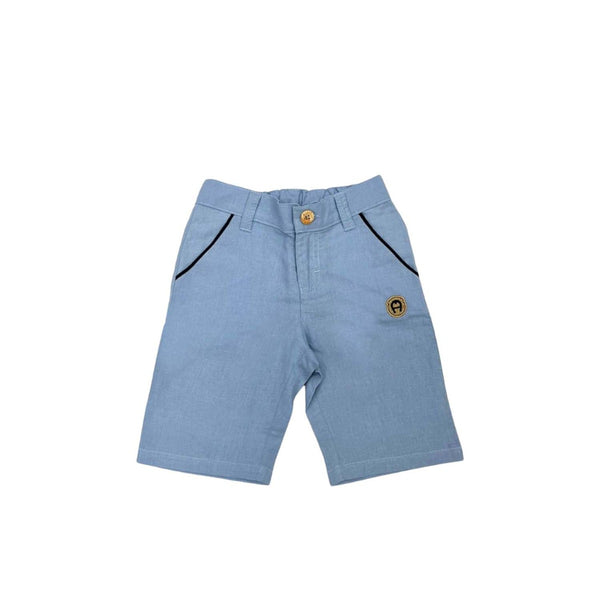 Blue Cotton Logo Shorts