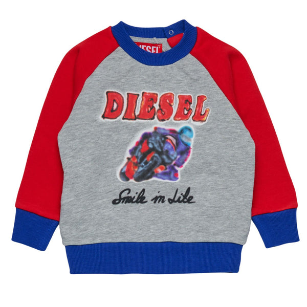 Baby Boys Grey Graphic-Print Sweatshirts