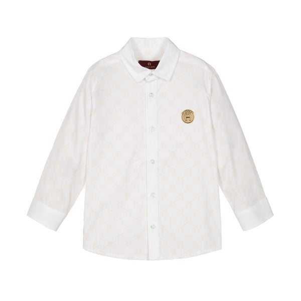 Boys White Cotton Shirt