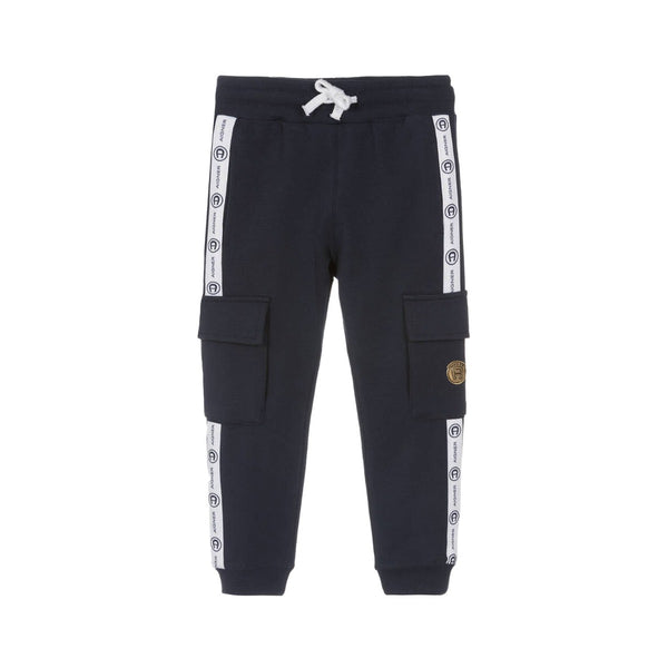 Boys Navy Blue Logo Cargo Joggers