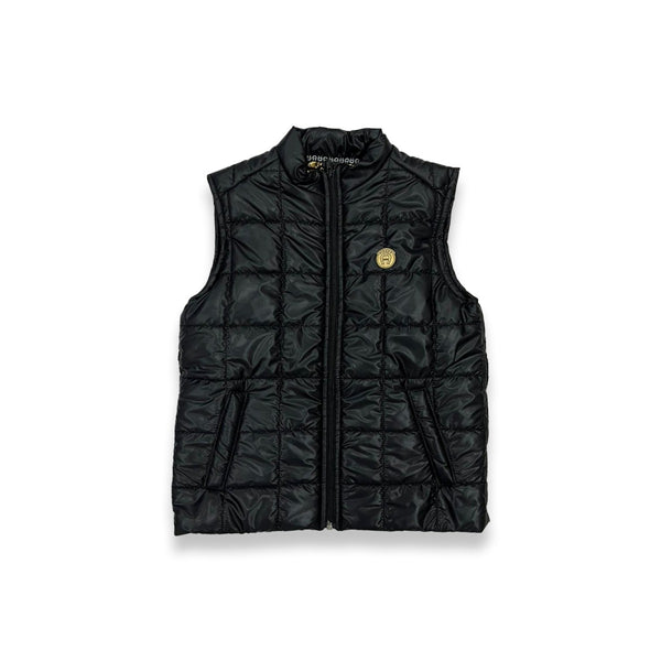 Boys Black Sleeveless Puffer Jacket