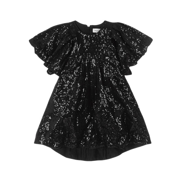 Girls Black Sequinned Dress