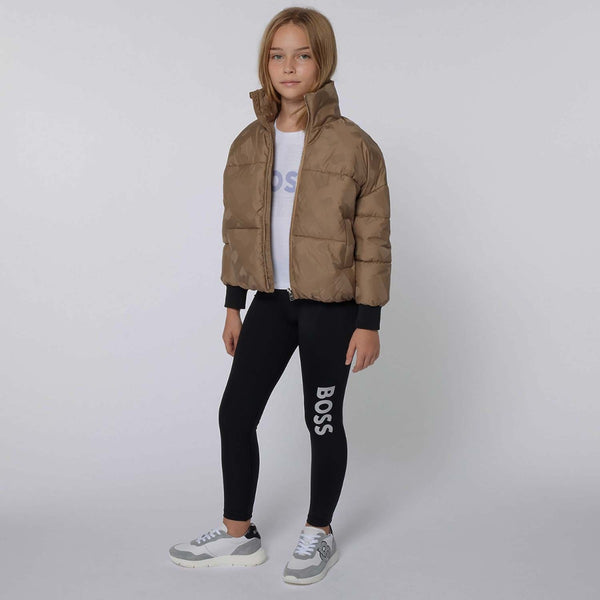 Girls White Logo-Print Cotton T-Shirt