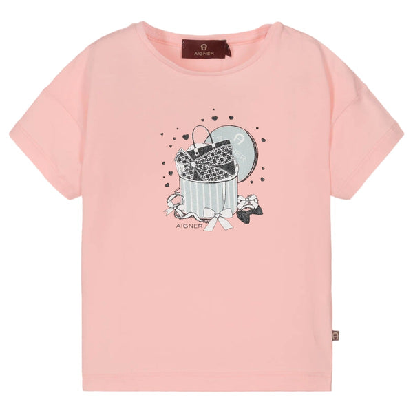 Baby Girls Pink Graphic-Print T-Shirts