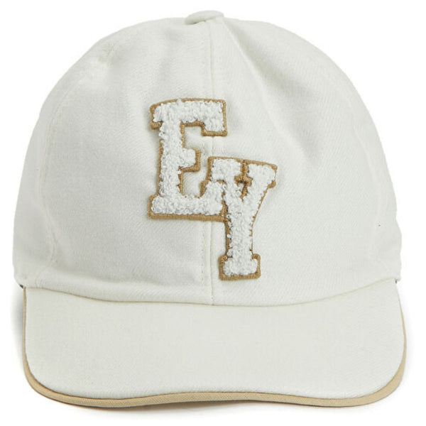 Unisex Ivory Embroidered Logo Baseball Cap