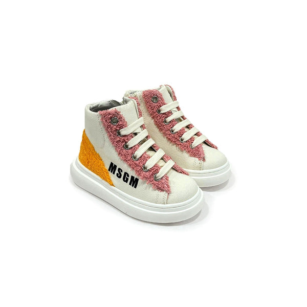 Girls White Teddy Fleece Patch Shoes