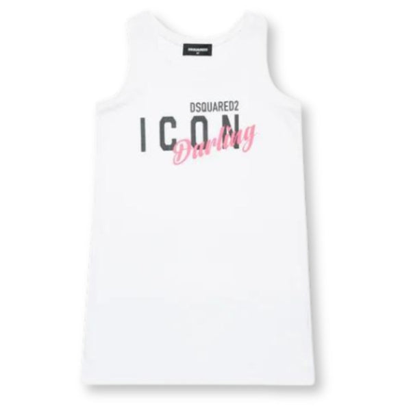 Girls White Icon Darling Sleeveless Print T-Shirt