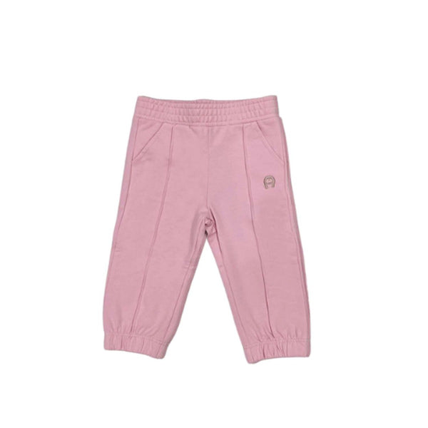 Baby Girls Pink Cotton Jersey Trousers